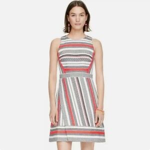 KATE SPADE Black White Pink Ribbon Jacquard Dress Size 0